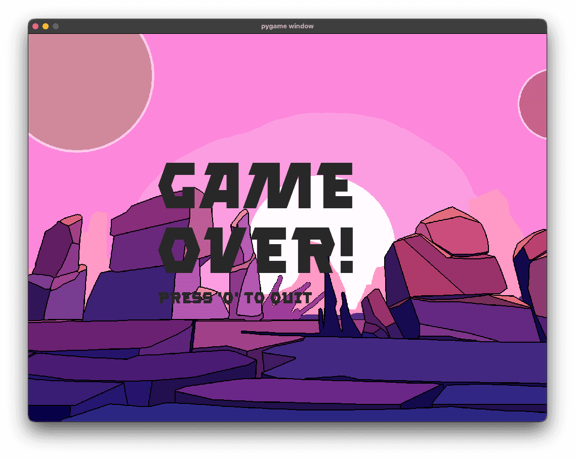 Game over screen