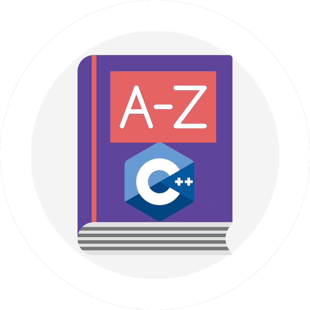DictCPP logo showing a dictionary with the C++ logo