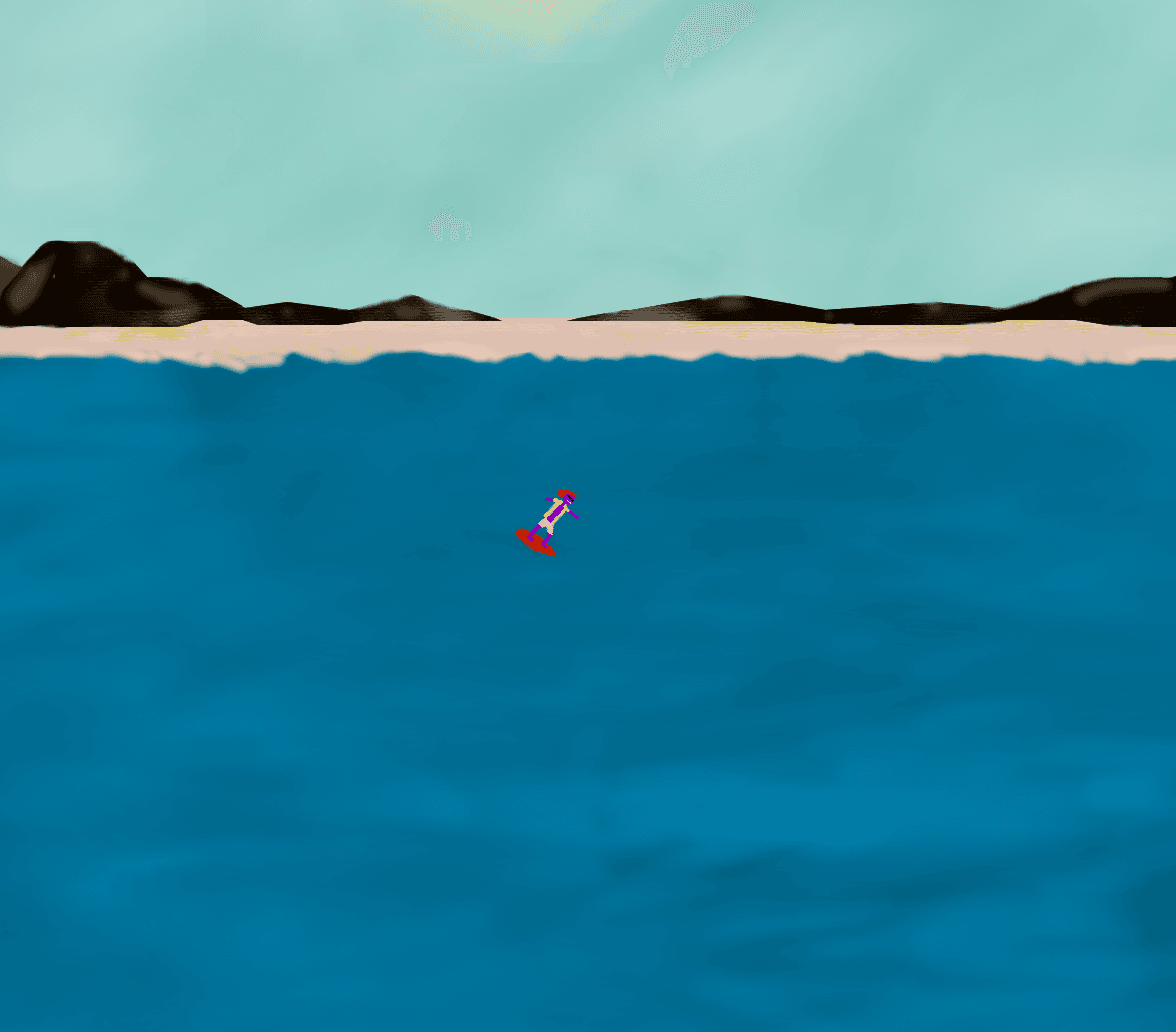 Screenshot of Surf's Up featuring a cartoon surfer.